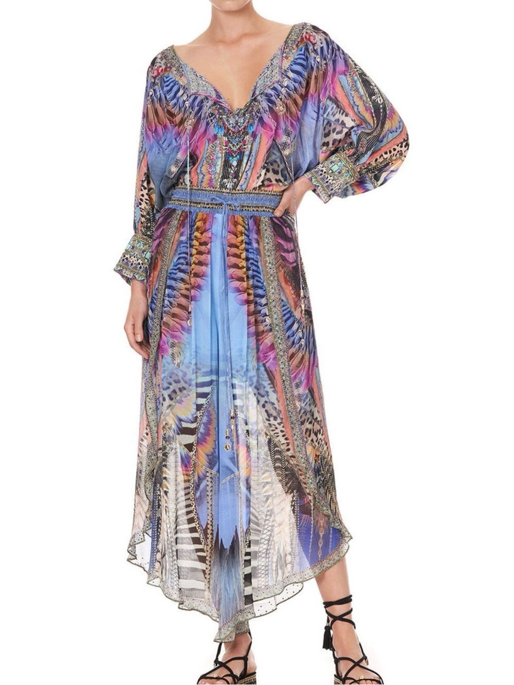 $799 CAMILLA Love On A Wing Blouson Top! Sz OS